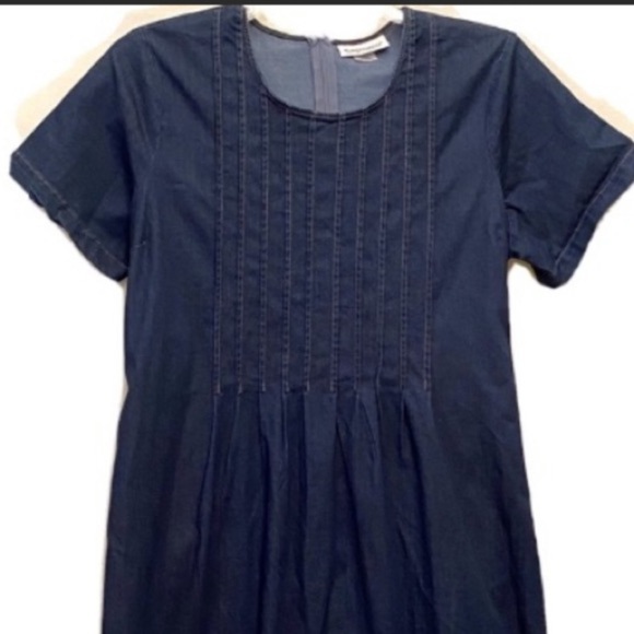 Serengeti Dresses & Skirts - SERENGETI DENIM DRESS Pleats, Zip, Career, Casual